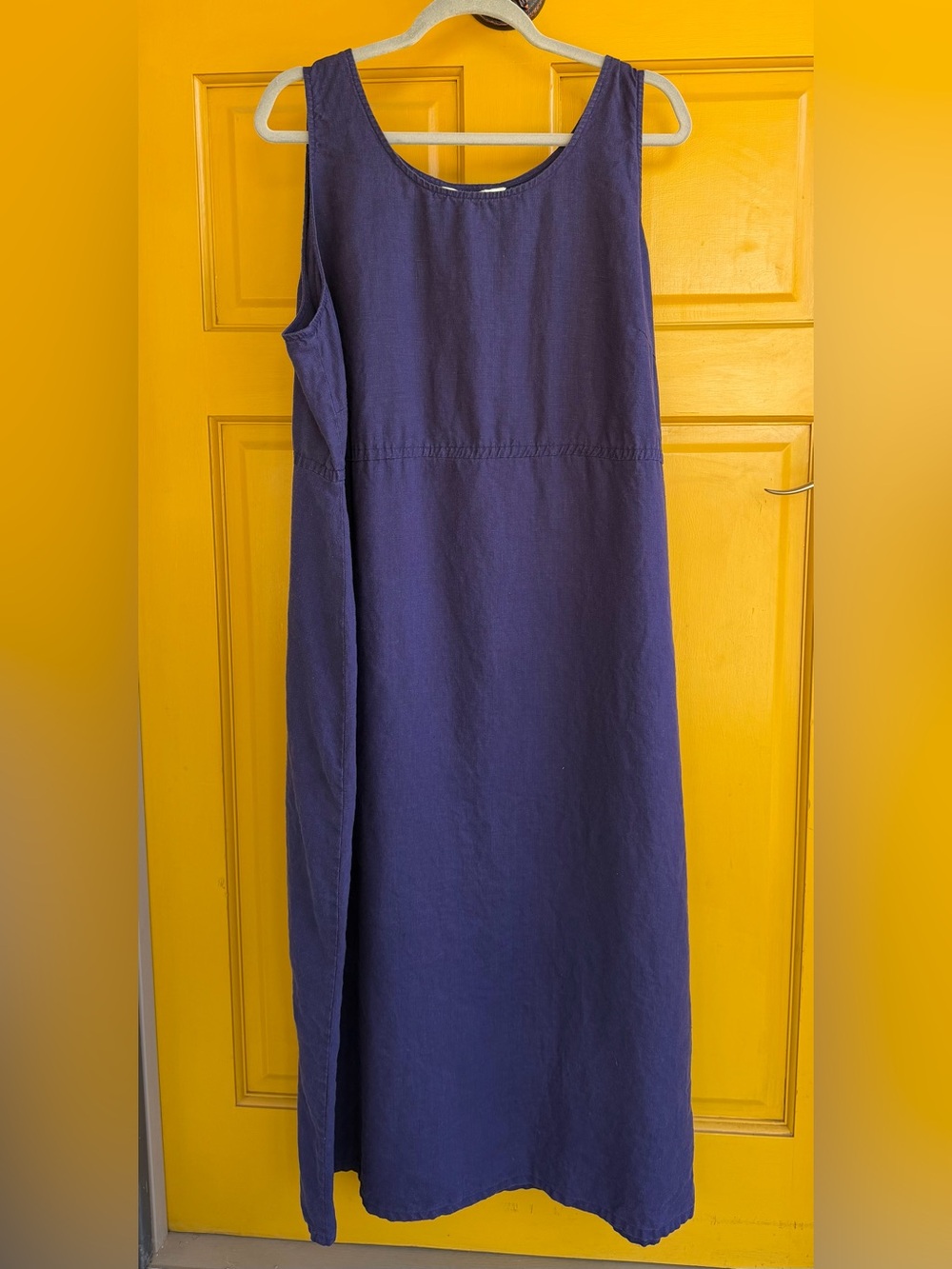 Sleeveless Linen Maxi Dress in Deep Blue